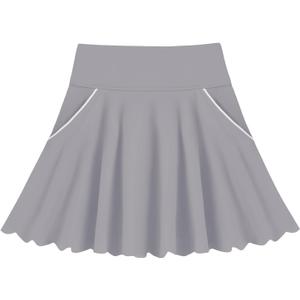 Toddler Girl Skirts with Shorts and Pockets Athletic Shorts Skirts for Girl A Line Scalloped Tennis Skater Skorts (Pink)