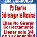 Spanish Washing Machine Instructions Do Not Overload Sign Metal Sign 12X8 Inches