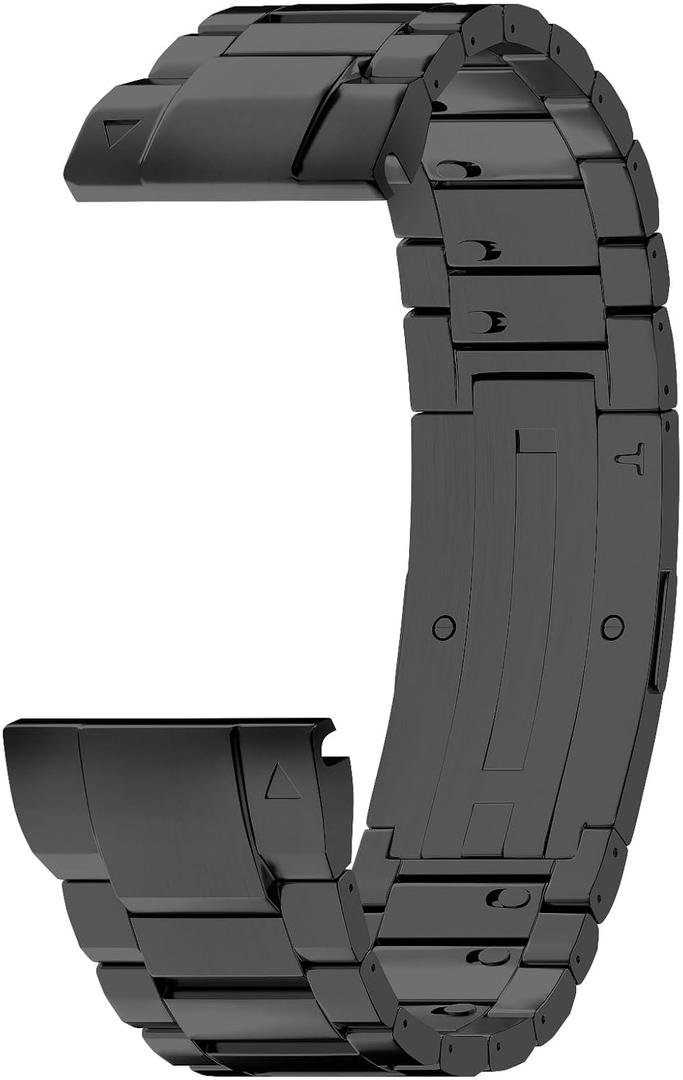 LDFAS Fenix 8/7/6/5 Band, 22mm Titanium Metal [Super Scratch Resistant] Quick Easy Fit Watch Strap Compatible for Garmin Fenix E/7 Pro/6 Pro/5 Plus/quatix 7/Instinct 2 Bands (SSR-Black)