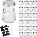Accguan Mason Jars, glass jar 8OZ With Regular Lids and Bands(Silver), Ideal for Jam,Honey,Wedding Favors,Shower Favors, 24 PACK, 29 Count