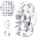 Generic Infant Car Seat Insert Compatible with Mamaroo Swing & Graco Swing and Infant Car Seat, Newborn Insert Baby Head Body Support, Reversible Design, Breathable Soft Fabric, 1Pcs - Grey Leaf