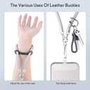 2 x Phone Wrist Strap - Universal Multi-functional Polyester Woven Wristband For Mobile Phones, with Two Tether Tabs and One Leather Buckles (Light grey)