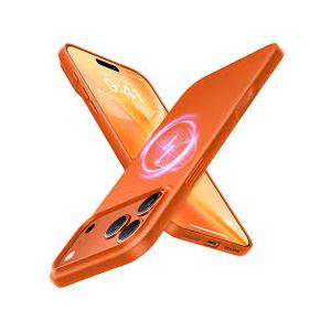 TORRAS Magnetic Slim Fit for iPhone 17 Pro Case 6.3 inch, UltraThin, Compatible with MagSafe, Lightweight Matte AntiScratch Hard PC Cover Phone Case for iPhone 17 Pro OriginFit, Glossy Orange
