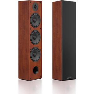 Elimavi Floor Standing Tower Speakers Pair, 3 x 6.5 Woofers, 160W, Brown