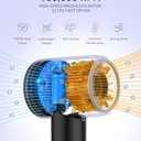 Cosy Companions High-Speed Ionic Hair Dryer, 150000 RPM Brushless Motor for 2-5 Min Fast Drying, Low Noise Blow Dryer Reduces Frizz & Heat Damage, Lightweight Hair Dryer with Diffuser & Nozzle (Black)