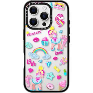 Clear TPU Phone Case Cover for iPhone 16 Pro with Design, Drop Protection, Cute Case for Girl Women, Rainbow Unicorn