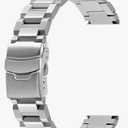 Juntan 18mm 20mm 22mm 24mm Classic Stainless Steel Watch Band Silver Black Brushed Metal Watch Strap for Women Men Watch Replacement Band Double Buckle