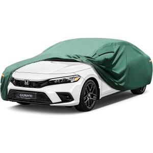 GUNHYI Car Cover Custom Fit Honda Civic (1987-2025) Waterproof All-Weather, 16-Layer Heavy Duty Full Exterior Cover with Vents, Spare Windproof Straps & Towel, Winter Snow/Ice/Rain Protection. (green)