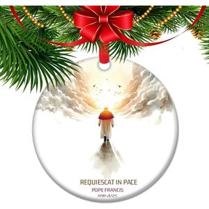 Pope Francis Memorial Ornament, Catholic Gifts, Religious Keepsake, in Loving Memory Memorial Ornament, Pope Keepsake Memory Gift (C25)