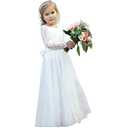 Fancy Lace Flower Girl Dress for Wedding Girls A -Line First Communion Dresses White Size 2/3Y