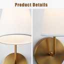 Elegant Design Minimalist Sconce with Linen Shade - Damp Rated in Brass or Plated Steel, Bedroom Wall Light Sconces, Modern Bathroom Sconces, 6" W x 9" D x 16.5" H (Brass)