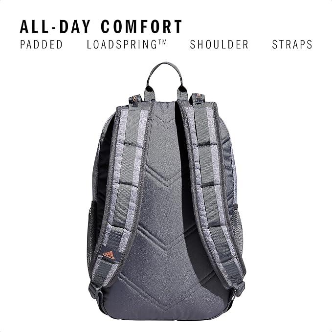 adidas Excel Backpack for Men & Women – Durable Large Athletic Laptop Bag, Jersey Black/Black/White FW21, One Size