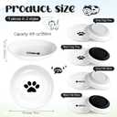 4 Pcs Cat Food Bowl Anti Beard Fatigue Cat Dishes with Nonslip Silicone Bottom Beard Friendly Ceramic Shallow Wide Kitten Plates for Food Water Indoor Small Dog Animals Pets Feeding