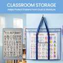 GAMENOTE 2 Pack Large Poster Storage Bag (31.5"25.5") Bulletin Board Holder Art Portfolio Container for Teachers Classroom Organization