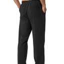 Pudolla Men's Cotton Yoga Sweatpants Athletic Lounge Pants Open Bottom Casual Jersey Pants for Men with Pockets (Black, L)