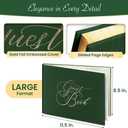 Wedding Guest Book  Guest Book Wedding Reception  Polaroid Guest Book for Wedding  Polaroid Wedding Guest Book, Green Linen with Gold Foil, 100 Acid-Free Pages