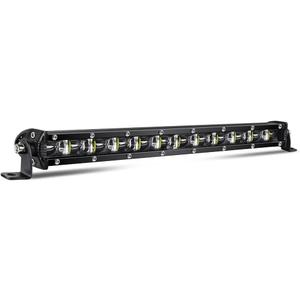 CO LIGHT Led Light Bar Single 14 inch Slim Single Row Lightbar Driving Combo Beam Off Road Work Lights with Mounting Brackets & 6D Reflectors for Truck, Car, Cabin, Boat, ATV, UTV (White)