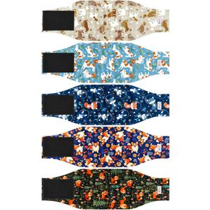 5 Pack Dog Diapers Male Reusable, Premium Belly Bands for Male Dogs, High Absorbing Pee Wraps for Doggie in Incontinence or Excitable Urination Flower, S (Cute Puppy)