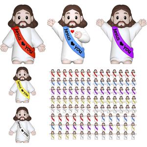 105 PCS Little Jesus Figures,Mini Jesus Figurines - Tiny Statues for Easter Egg Stuffers,Religious Gifts,Parties,Baptism Gifts,Multicolor Miniature Decorations,Hide and Seek FigurinesMulticolor