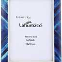 Handmade Picture Photo Frame Chevron Herringbone Art Inspired Vintage Table-Top/Wall Dcor Boho Frames (5x7 Inches, Blue, White)