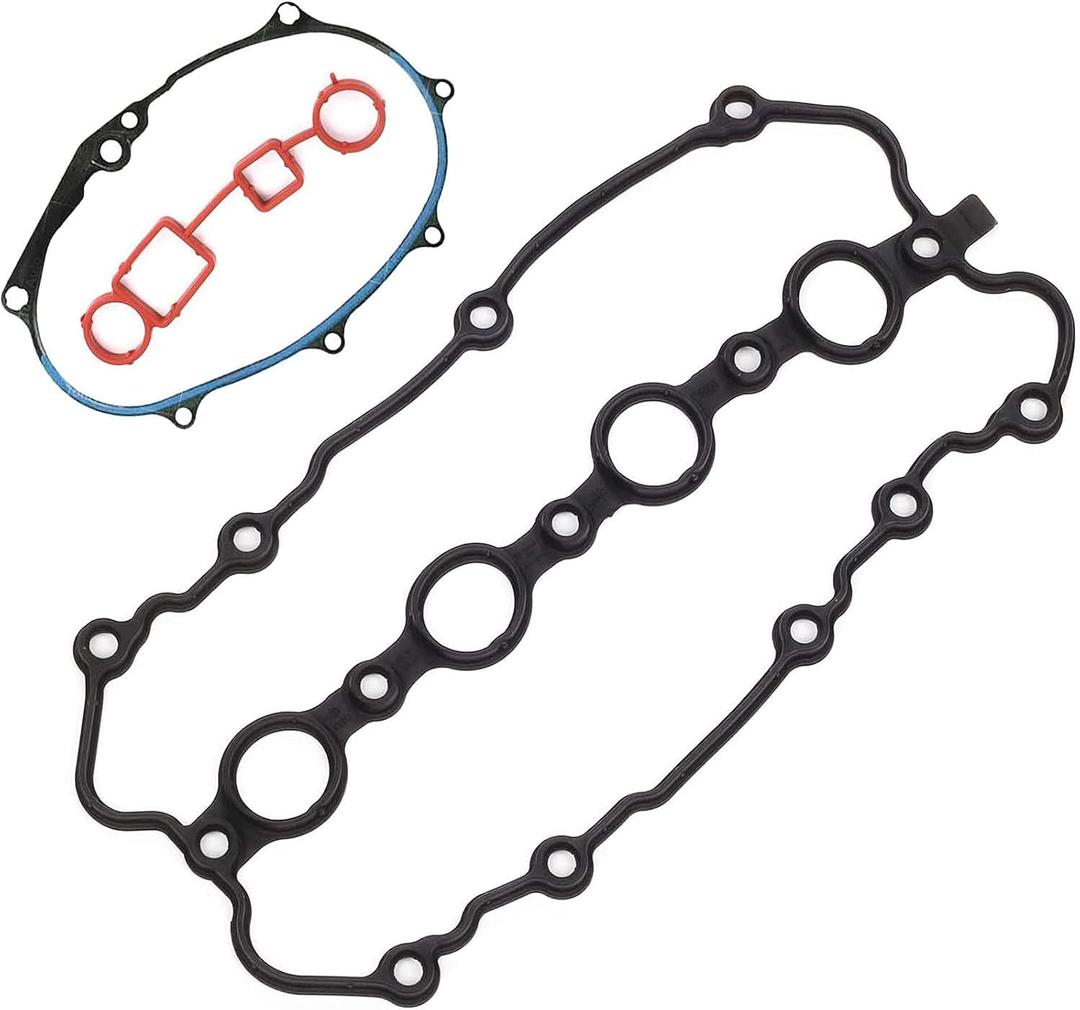 Donepart Valve Cover Gasket Set VS50685R Compatible with Audi A4 A3 TT Jetta GTI Eos 2.0L Turbo 2005 2006 2007 2008 Valve Cover Gasket Set