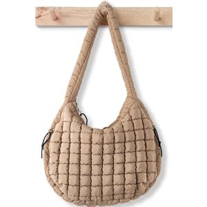 Puffer Tote Bag for Women Large Quilted Tote Bag Quilted Carryall Bag Soft Puffy Crossbody Bag Hobo Handbags Puff Purse