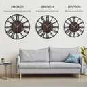 LEIKE Large Wall Clocks,Silent,Non Ticking,Battery Operated Big Retro Round Modern Wood Wall Clock for Living Room, Bedroom,Dinning Room,Farmhouse,Office,Home Decor-20 Inch(Black-Roman Numerals)