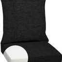 Arden Outdoor Foam Deep Seat Cushion Set, 24x24, Premium High-Density Foam, Never Flattens, Weather-Proof for Patio Chair Sofa Couch, Black Leala