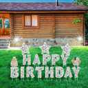Jetec 18 Pieces Happy Birthday Yard Signs with Stakes, 16 Inches Birthday Outdoor Lawn Signs, Cake Balloon Patio Decorations, Garden Lawn Decorations for Party Outdoor Decor(Silver)