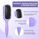 2 x Curl Defining Brush  Curly Hair Brush for Wet or Dry Use  Detangles Knots, Reduces Frizz  Styling Tool for All Hair Types, Unisex(Purple)