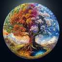 masseruon Round Puzzles for Adults 1000 Pieces-Tree of Life Puzzle-26.6 * 26.6in Jigsaw Puzzles with HD Matte Finish-Hard Impossible Difficult Puzzle for Adult-Challenging Gift for Puzzle Lovers