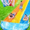 Sloosh 22.5ft x 82in Waves Triple Lawn Water Slide,Heavy Duty Lawn Water s with 3 Body Boards and Slip Sprinkler for Kids Adults Backyard Summer Outdoor