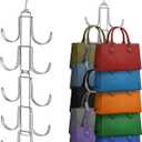 Purse Hanger for Closet, Collapsible Metal Purse Organizer with 20 Big Hooks(2 Pack), 360 Rotation for Better Organizer&Display, Foldable Bag Hangers Space Saving for Handbag, Belt, Scarve, Tie