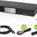 IOGEAR 2-Port Dual View DisplayPort KVMP Switch - 4K 60Hz - 2 DisplayPort In Per Channel - 2-Port USB 3.1 Hub 5Gbps - Keyboard Mouse Input - 7.1 HD Audio - Front Panel Selector - TAA Mac/Win - GCS1942