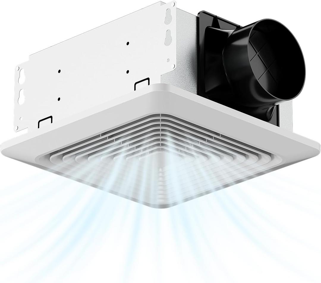 Fitop Bathroom Exhaust Fan 130CFM 1.5 Sones Ultra Quiet Ceiling Mounted  No Attic Access Required, Easy Installation, High Airflow Ventilation Fan for Bedroom, Laundry, Kitchen & Bathroom