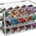Sorbus Sunglasses Organizer - Plastic Stackable Eyeglass Case Storage Organizer for Multiple Glasses - Reading Glasses