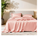 Love's cabin Full Size Satin Sheet Sets  4 Piece Coral Silky Satin Sheet Set Full with Deep Pocket, Luxury Silk Feel Satin Bed Sheets Full Bedding Set (1 Flat Sheet,1 Fitted Sheet,2 Pillow Cases)