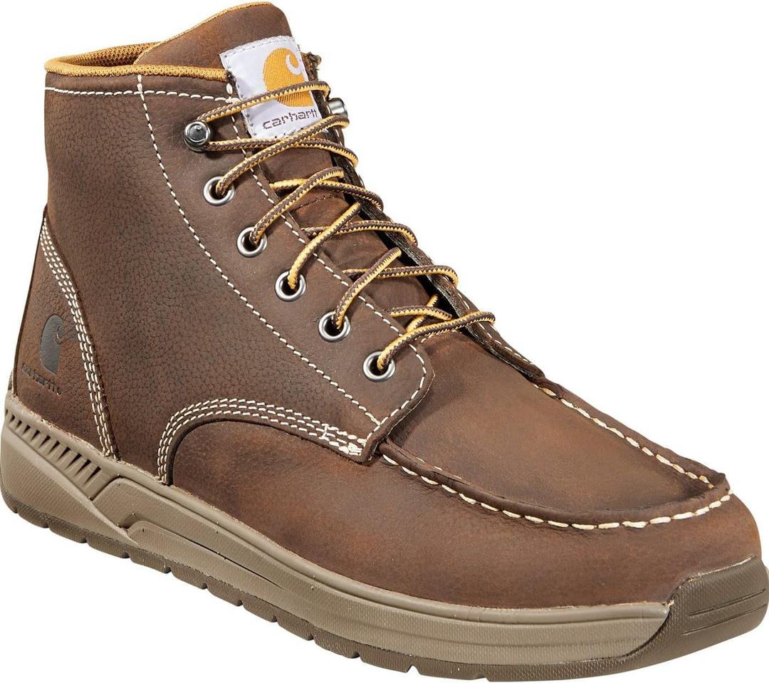 Carhartt Men's Cmx4023 4" Ltwt Pt Moc Toe Caswedge Work Boot (10.5, Brown Oil Tanned Leather)