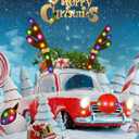 Christmas Reindeer Antlers Car Decoration Kit, LED Multicolor Lights Nose Vehicle with Jingle Bells Rudolph, Auto Holiday Accessories for SUV Van Truck Decor
