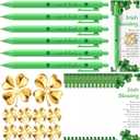 Marspark 40 Sets St. Patrick's Day Gifts Bulk Good Luck Tokens Luck Charms Green Pens and Irish Blessing Poem Cards Irish Party Favors for Family Coworkers Teachers (Golden)