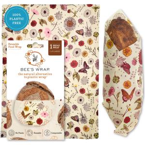 Bee's Wrap Beeswax Wraps for Bread - Beeswax Bread Wrap for Sourdough & Bread Storage - Plastic Free Made in USA Reusable Natural Food Wrap - Meadow Magic