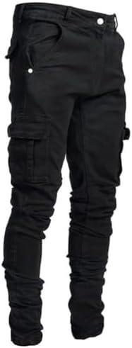 Men's Casual Stylish Straight Slim Fit Jeans Young Hiphop Skinny Denim Pants, Size 36