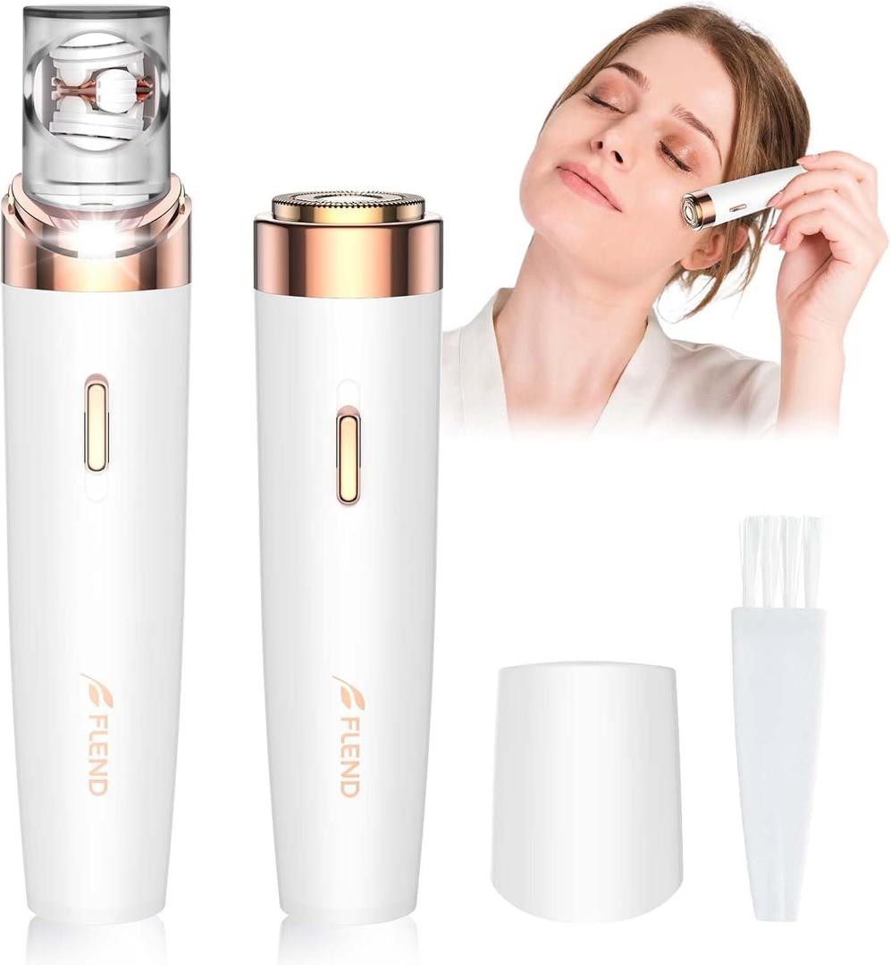 Epilator for Women, 2-in-1 Facial Hair Removal Epilator, Painless Designed Hair Remover with Built-in LED Light for Precision, Smooth Glide Hair Remover for Women Face Lips Chin Peach Fuzz