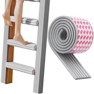 Bunk Bed Ladder Pads, Self-Adhesive Bunk Bed Ladder Cover, Bunk Bed Step Foam Padding, Ladder Step Pads Loft Bed, Soft Extra-Wide Edge Protector, Furniture 6.5 Ft Grey (200cmX8cmX0.8CM)