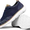 Mens Oxfords Shoes Casual Walking Dress Sneakers Mesh Business Work Lightweight Soft Sole (6.5, Dark Blue)