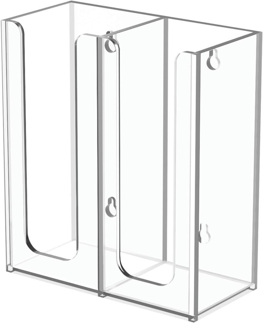 Richboom Acrylic Coffee Cup and Lid Storage Organizer Holder, 2 Compartments, Clear