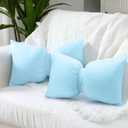 Beeveer Blue 2 Pcs Bow Pillow 12 x 18 Inch Coquette Throw Pillows Large Bow Shaped Velvet Cushion Coquette Decorative for Girls Room Bed Sofa Couch Car Decorations