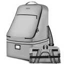 Car Seat Travel Bag,Padded Car Seats Backpack with Steel Cable Handle and Reflective Stripes, Large Durable Carseat Carrier Bag,Airport Gate Check Bag,Infant Seat Travel Bag with Shoulder Strap,Grey