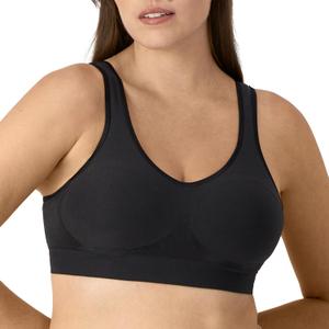 Bali Women's Comfort Revolution Wireless Bra, ComfortFlex Fit Full-Coverage Bra, DF3488 (Large, Black)