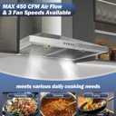 SNDOAS Range Hood 30 inch,Stainless Steel Wall Mount Range Hood 30 inch,Chimney-Style Stove Vent with Ducted/Ductless Convertible,Kitchen Hood with LED Light,Button Control,3-Speed Vent Hood